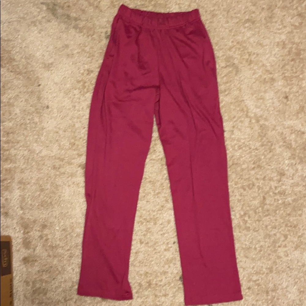Woman Within Cranberry knit slacks Sz 12P New